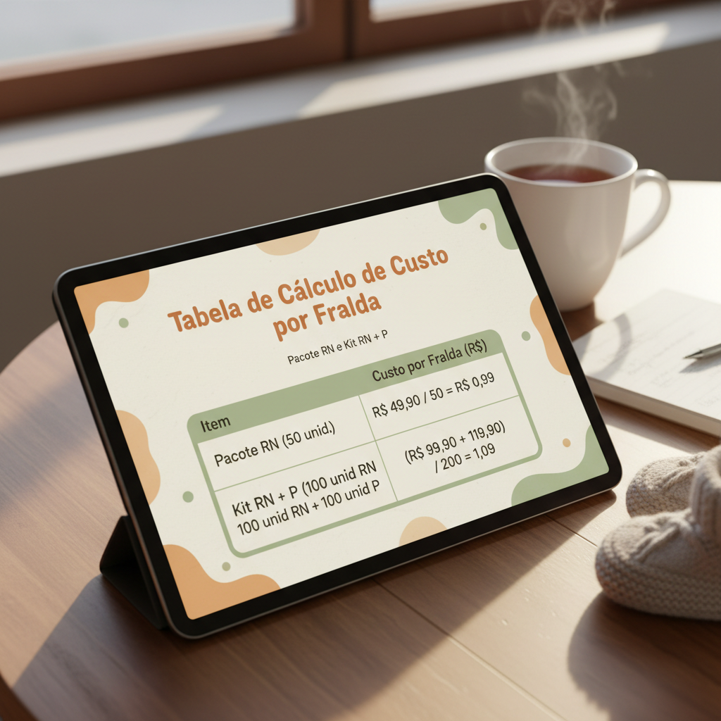 Teste caseiro de absorção em fraldas RN com medidor de líquido