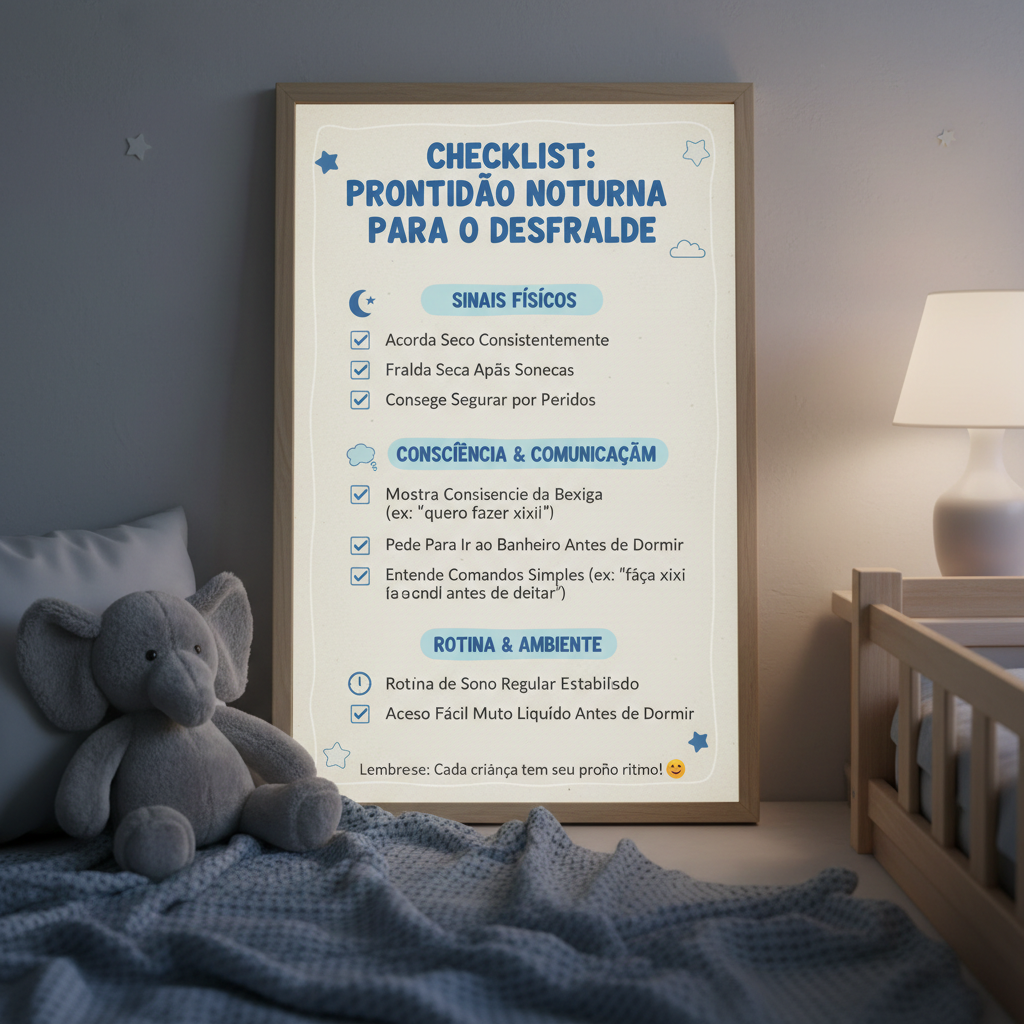 Checklist de prontidão para desfralde noturno em crianças de 2 a 4 anos
